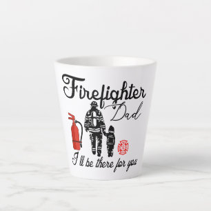 Caneca De Café Latte Pai de bombeiro   Ofertas de Dia de os pais
