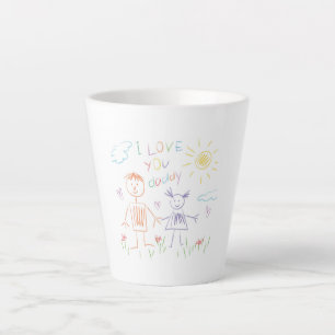 Caneca De Café Latte Pai de Desenho Filho Latte Mug