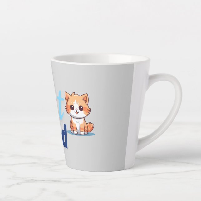 Caneca De Café Latte Pai de gato (Direita)