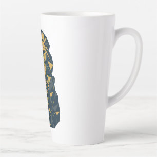 Caneca De Café Latte Pai de leões geométricos com melhor Pai de Cubs