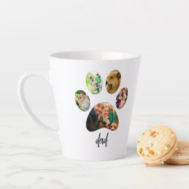 Caneca De Café Latte Pai dia de os pais | Colagem de Fotografias de Imp