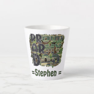 Caneca De Café Latte Pai do exército orgulhoso Camouflage