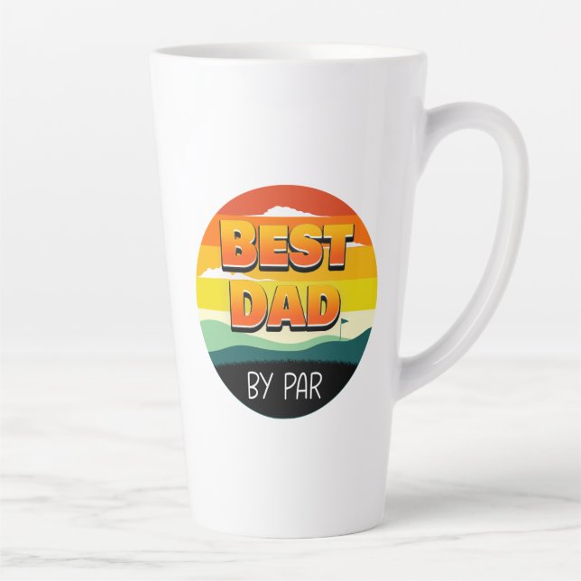 Caneca De Café Latte Pai Golfer Melhor Pai De Par (Direita)