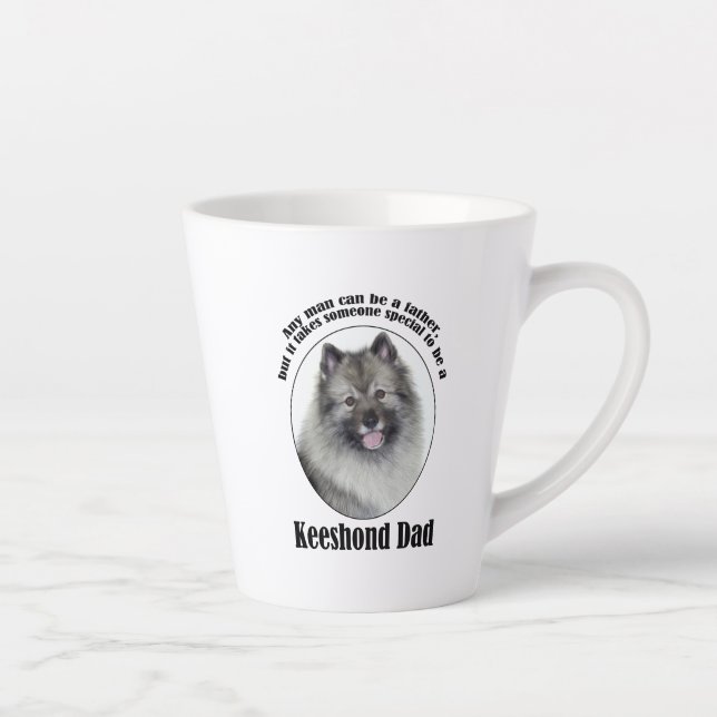 Caneca De Café Latte Pai Keeshond (Direita)