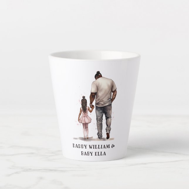 Caneca De Café Latte Pai Negro e Filha Bond (6) (Frente)