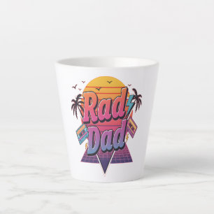 Caneca De Café Latte Pai Radical – Estilo Neon Retro dos Anos 80 para P