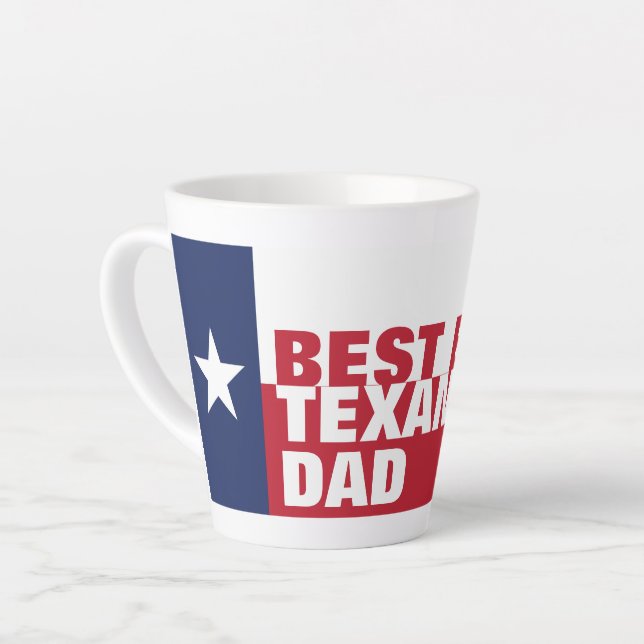 Caneca De Café Latte Pai TEXAN personalizado (Ângulo esquerdo)