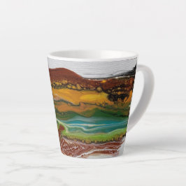 Caneca De Café Latte Paisagem de abstrato