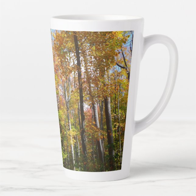 Caneca De Café Latte Paisagem de outono de Floresta II (Direita)