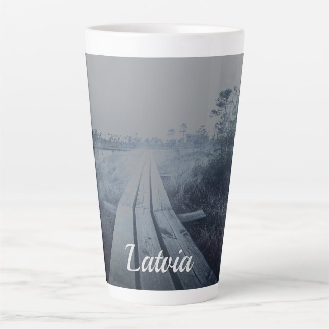 Caneca De Café Latte Paisagem dos pântanos (Frente)