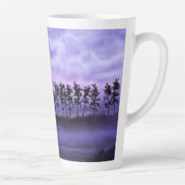 Caneca De Café Latte Paisagem Fantasia Lata Roxa