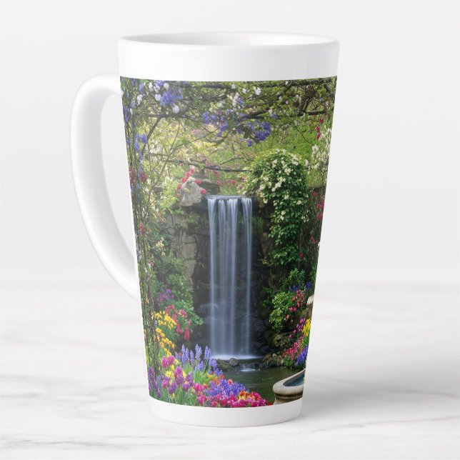 Caneca De Café Latte paisagem floral (Ângulo esquerdo)