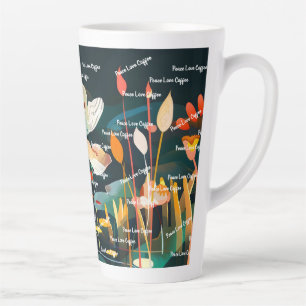 Caneca De Café Latte Paisagem Floral Sonhadora