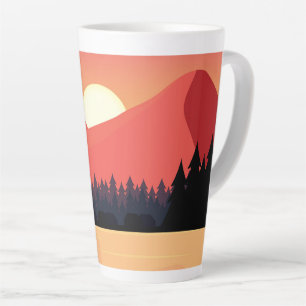 Caneca De Café Latte Paisagem natural colorida