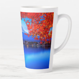 Caneca De Café Latte Paisagem natural com fundo azul-20230