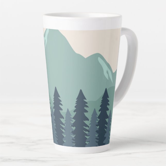Caneca De Café Latte Paisagens lindas (Ângulo direito)