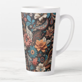 Caneca De Café Latte Paisley Floral