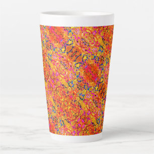 Caneca De Café Latte Paisley floral artístico brilhante