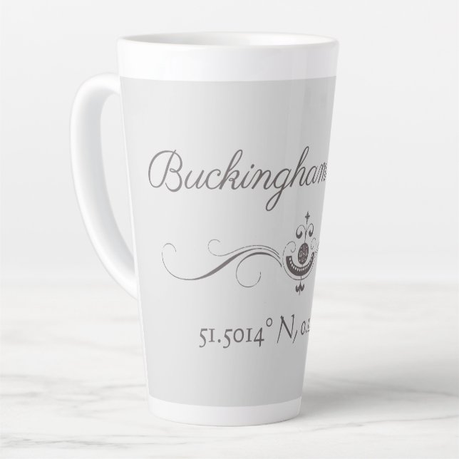 Caneca De Café Latte Palácio de Buckingham Latitude e Longitude (Ângulo esquerdo)