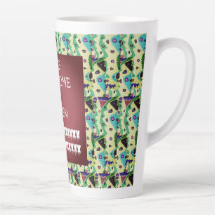 Caneca De Café Latte Palavras bem-vindas da Karen Abstrato art