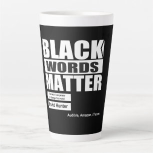 Caneca De Café Latte Palavras negras afro-americanas importam