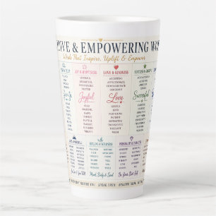 Caneca De Café Latte Palavras Positivas e Empoderadoras Tipografia Insp