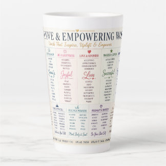 Caneca De Café Latte Palavras Positivas e Empoderadoras Tipografia Insp