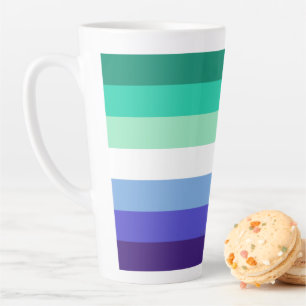 Caneca De Café Latte Paleta da bandeira de homens gays trans-inclusivos