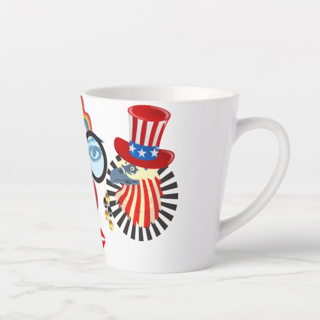 Caneca De Café Latte Palhaço colorido (Direita)