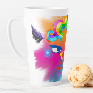 Caneca De Café Latte Palhaço e lindas cores
