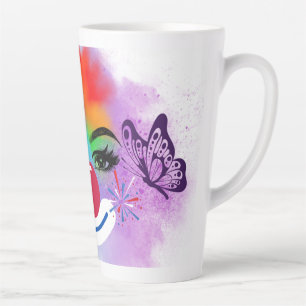 Caneca De Café Latte Palhaço e maquilhagem