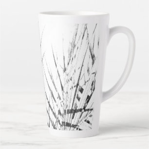 Caneca De Café Latte Palm Tree deixa um esboço de minimalismo