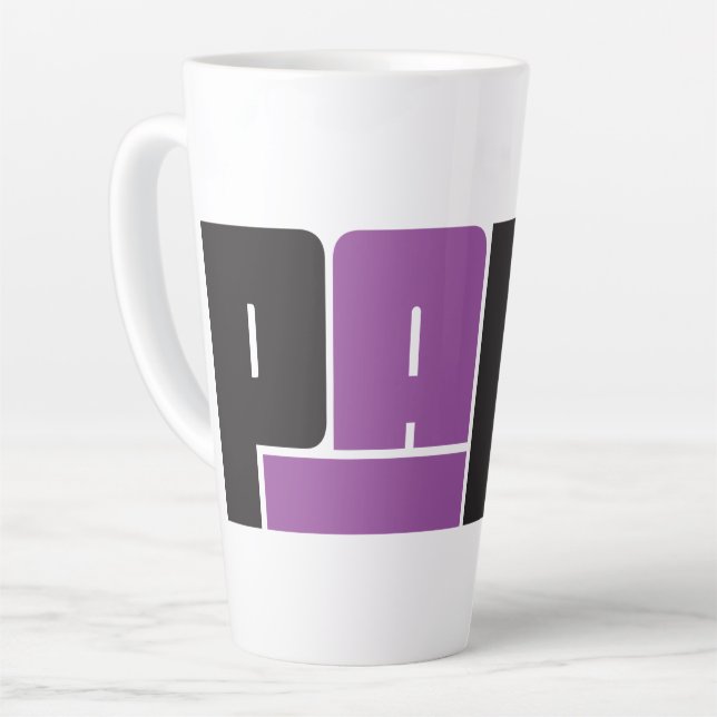 Caneca De Café Latte Pana Black and Purple (Ângulo esquerdo)
