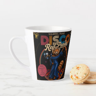 Caneca De Café Latte Panda Vermelho Disco