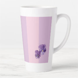 Caneca De Café Latte Pansy Flowers Latte Mug