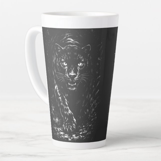 Caneca De Café Latte Pantera Negra — por BurnsInHell (Ângulo esquerdo)