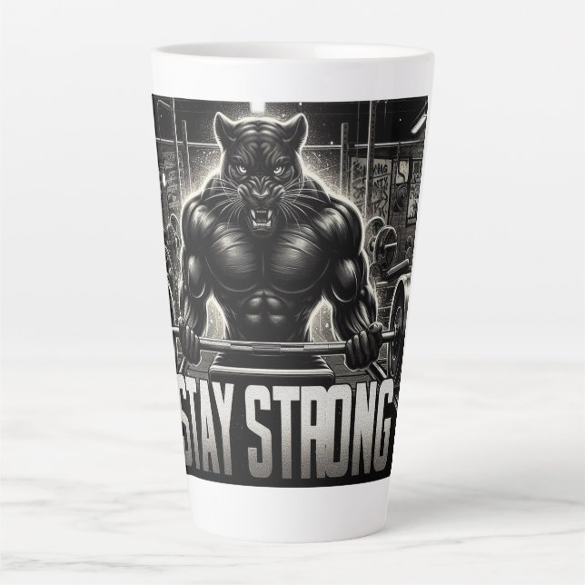 Caneca De Café Latte Panther Gym (Frente)
