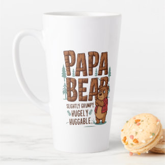 Caneca De Café Latte Papa Bear Vibes - Ligeiramente Grumpy, Hugly Hugga
