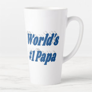 Caneca De Café Latte Papa com texto azul-marinho