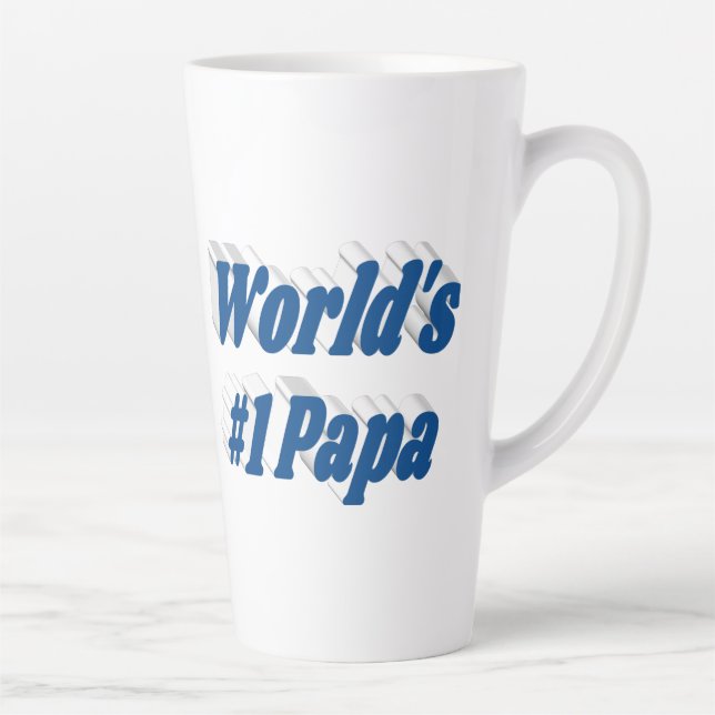 Caneca De Café Latte Papa com texto azul-marinho (Direita)