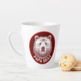 Caneca De Café Latte Papá Urso, Ilustração Desenhada À Mão