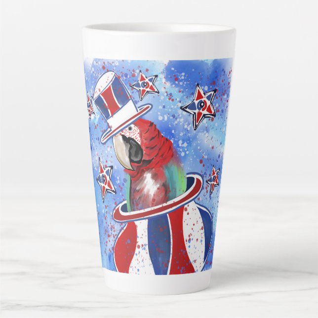 Caneca De Café Latte Papagaio (Frente)