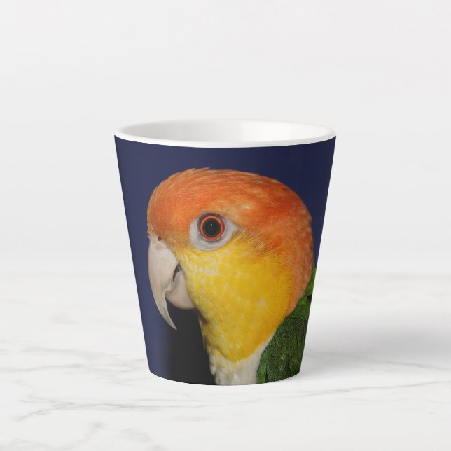 Caneca De Café Latte Papagaio Caique Colorido (Frente)