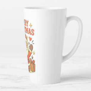 Caneca De Café Latte Papai Noel Fofo Arte de Natal – Feliz Natal