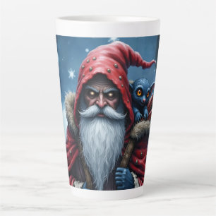 Caneca De Café Latte Papai Noel Frostbite & Seu Duende Travesso.