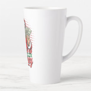 Caneca De Café Latte Papai Noel Gângster Tudo o que Eu Quero no Natal é
