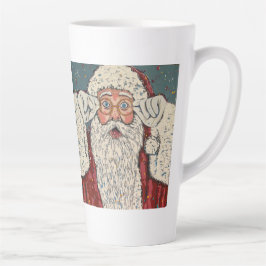 Caneca De Café Latte Papai Noel Surpreso