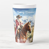 Papai Noel Vestindo Chapéu de Cowboy e Montando Ca
