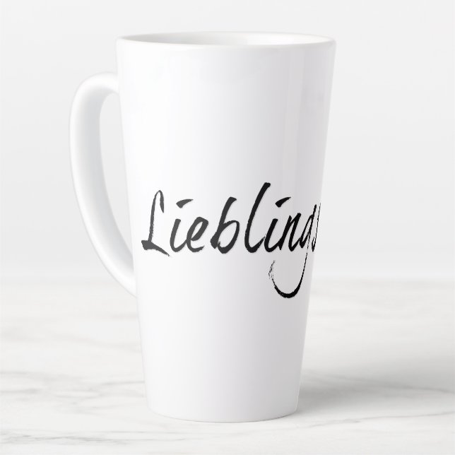 Caneca De Café Latte Papai querido - escrita preta 00001 (Ângulo esquerdo)