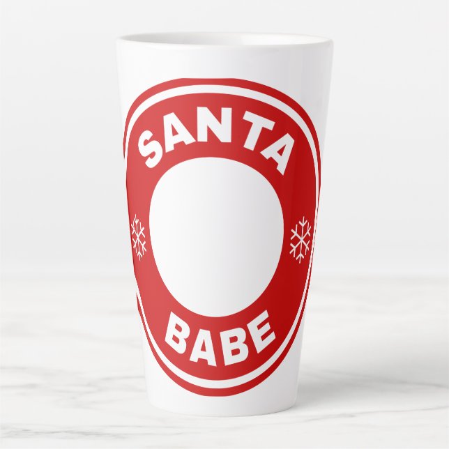 Caneca De Café Latte Papais noeis Babe Personalizar Melanin no Natal (Frente)